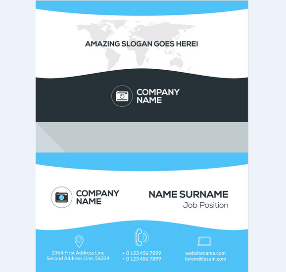 曲線藍(lán)灰名片設(shè)計(jì)